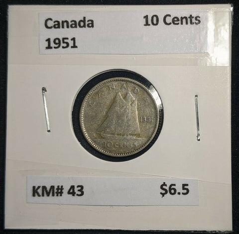 Canada 1951 Ten Cent KM# 43 #411  #9B