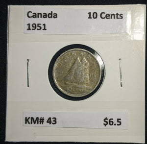 Canada 1951 Ten Cent KM# 43 #431  #9B