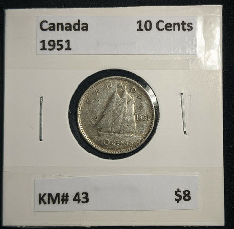 Canada 1951 Ten Cent KM# 43 #413  #9B