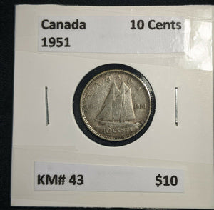 Canada 1951 Ten Cent KM# 43 #412  #9B