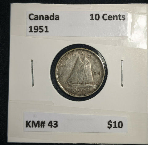Canada 1951 Ten Cent KM# 43 #412  #9B