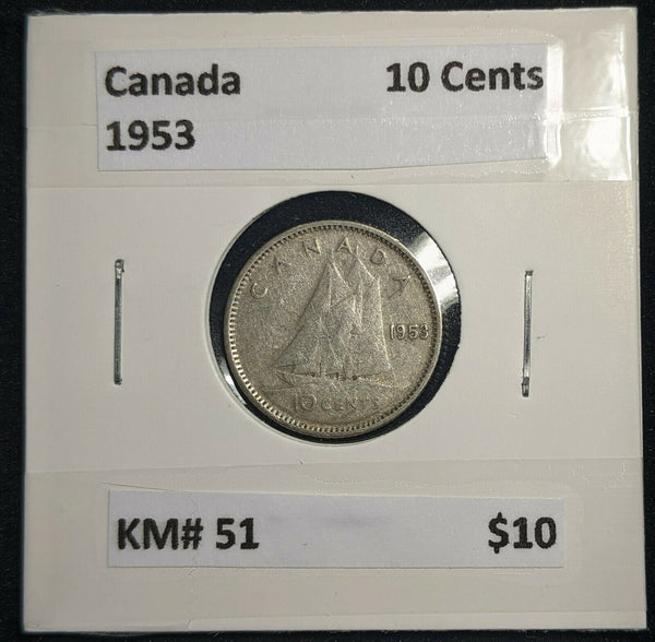 Canada 1953 Ten Cent KM# 51 #447  #9B