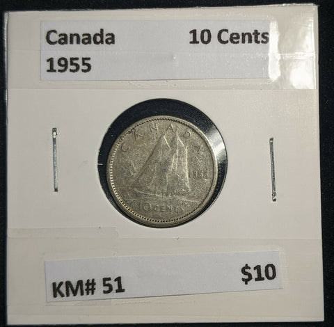 Canada 1955 Ten Cent KM# 51 #448