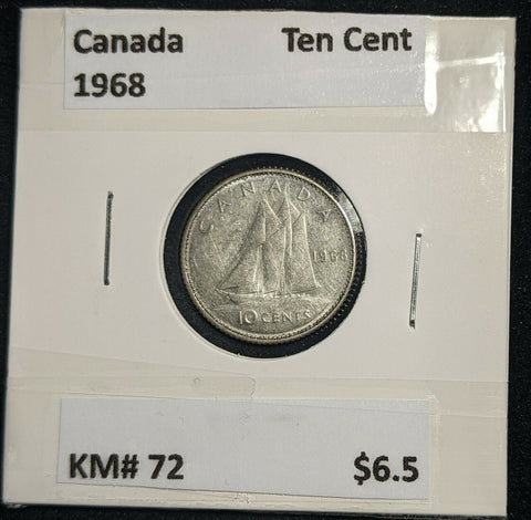 Canada 1968 Ten Cent KM# 72 #495