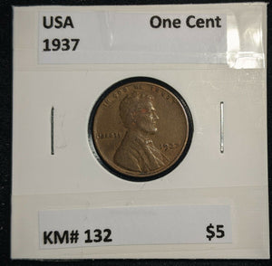 USA 1937 One Cent KM# 132 #400