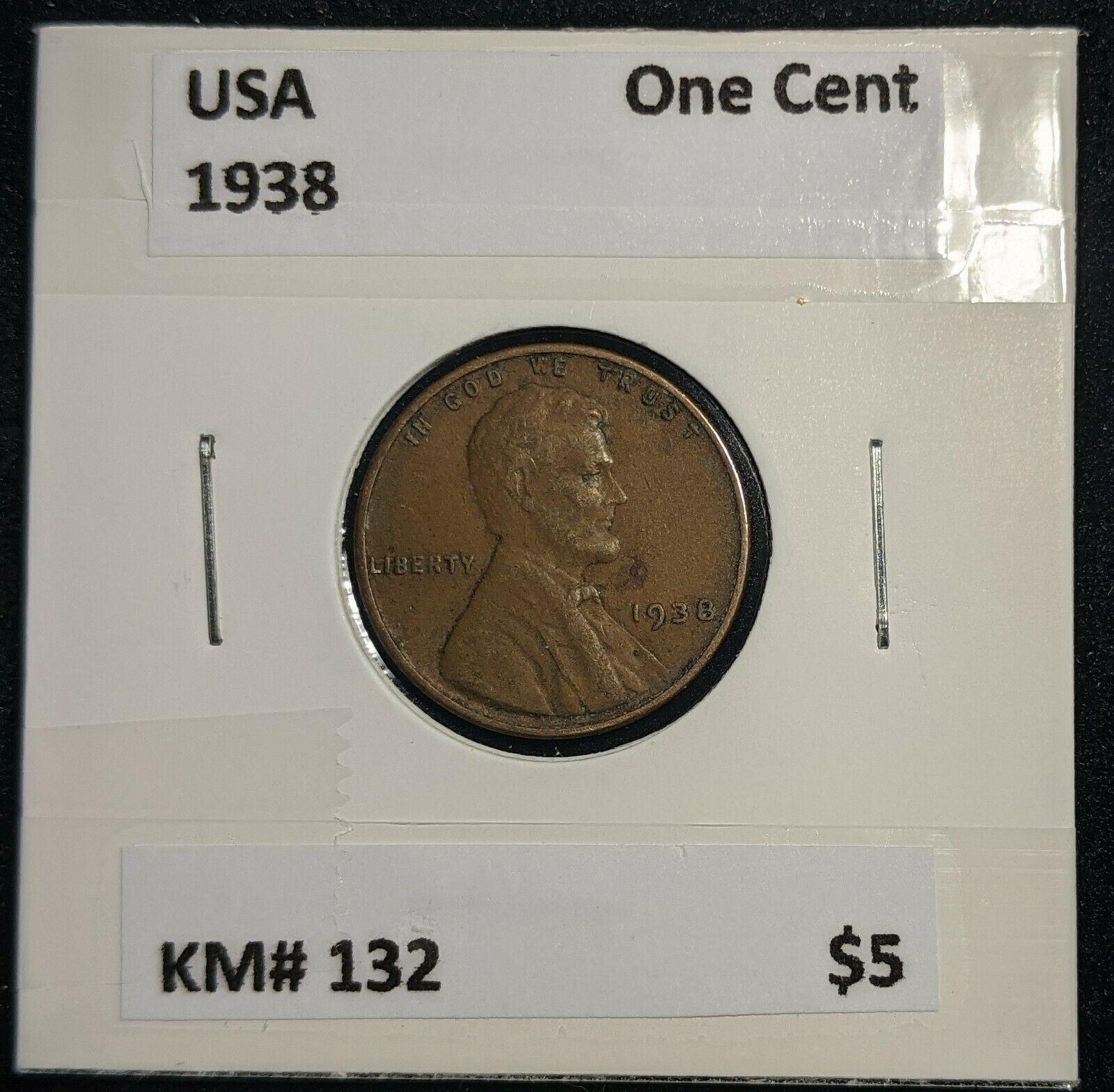USA 1938 One Cent KM# 132 #321