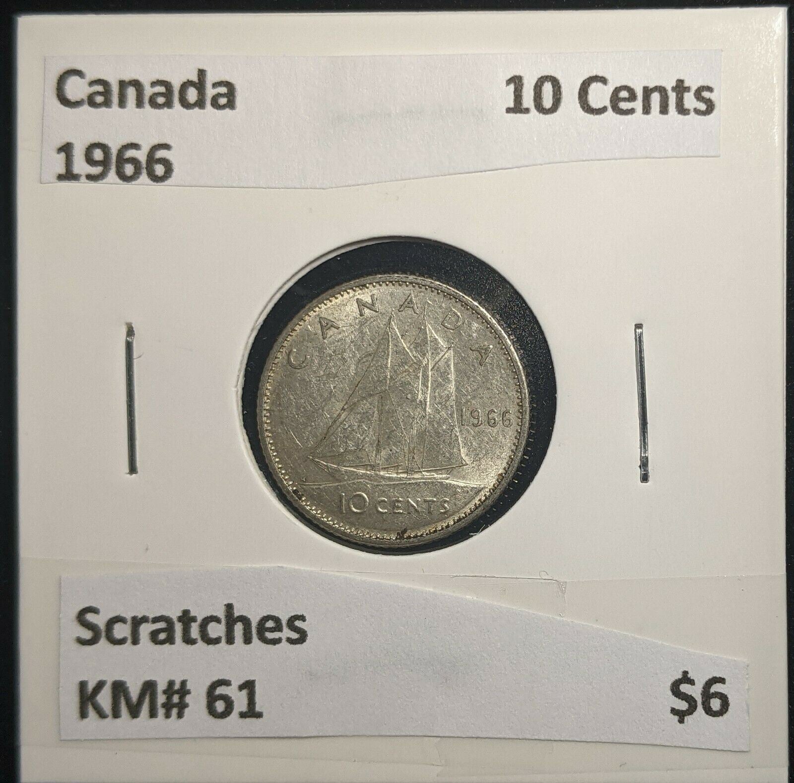 Canada 1966 10 Cents KM# 51 Scratches #057