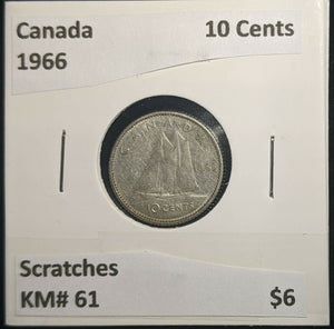 Canada 1966 10 Cents KM# 51 Scratches #498