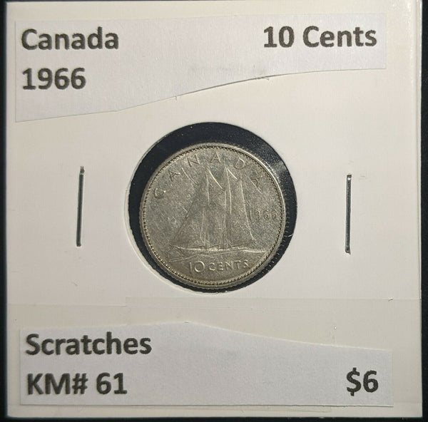 Canada 1966 10 Cents KM# 51 Scratches #498