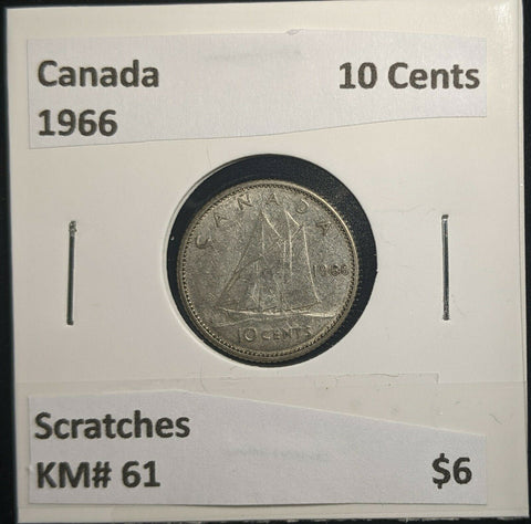 Canada 1966 10 Cents KM# 51 Scratches #046