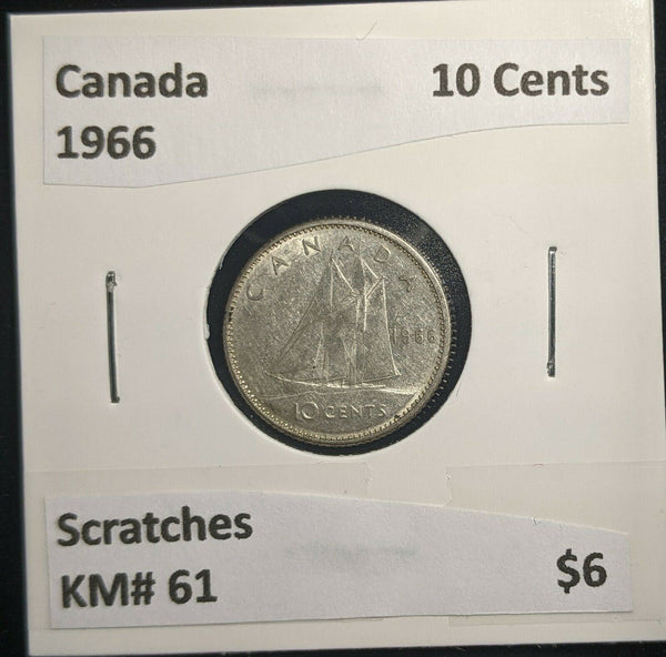 Canada 1966 10 Cents KM# 51 Scratches #076