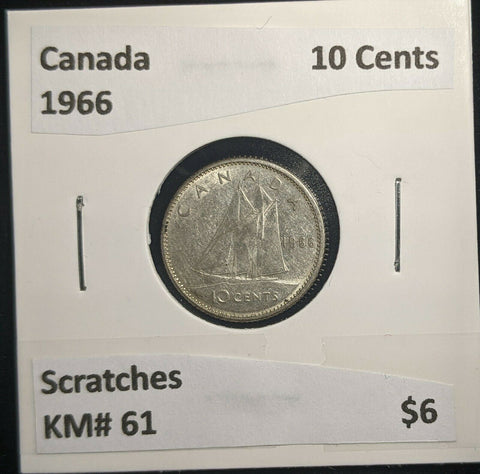 Canada 1966 10 Cents KM# 51 Scratches #076