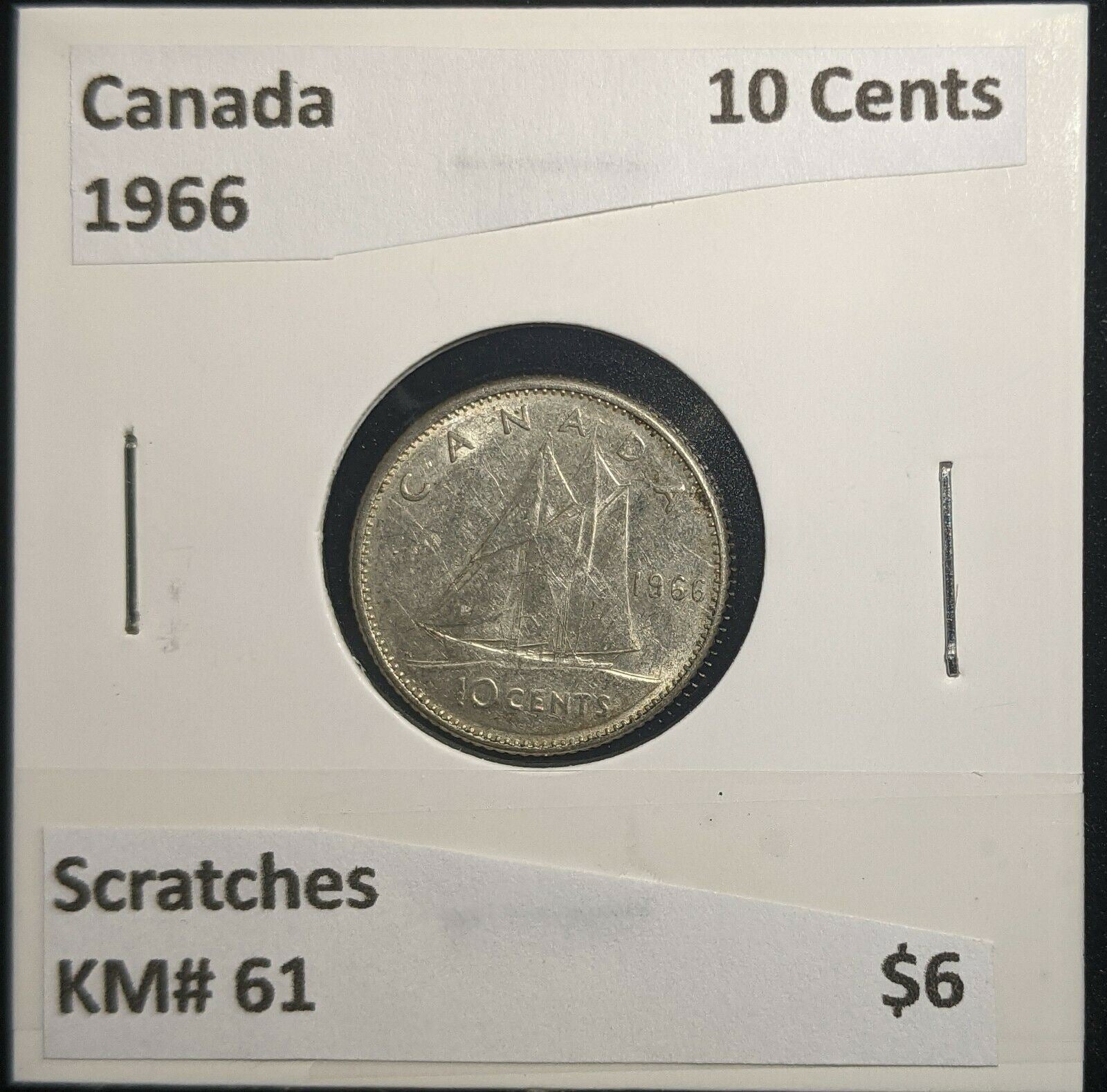 Canada 1966 10 Cents KM# 51 Scratches #064