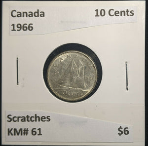 Canada 1966 10 Cents KM# 51 Scratches #064