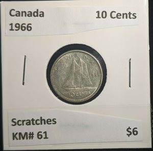 Canada 1966 10 Cents KM# 51 Scratches #036