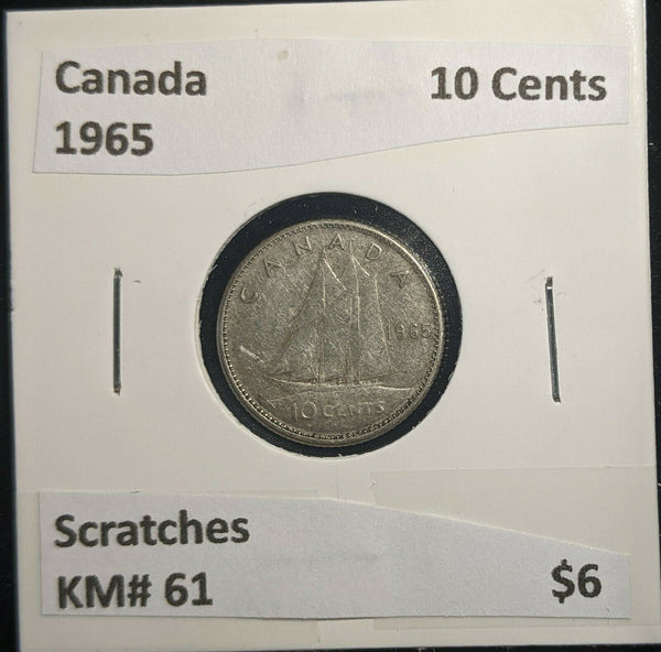 Canada 1965 10 Cents KM# 51 Scratches #500