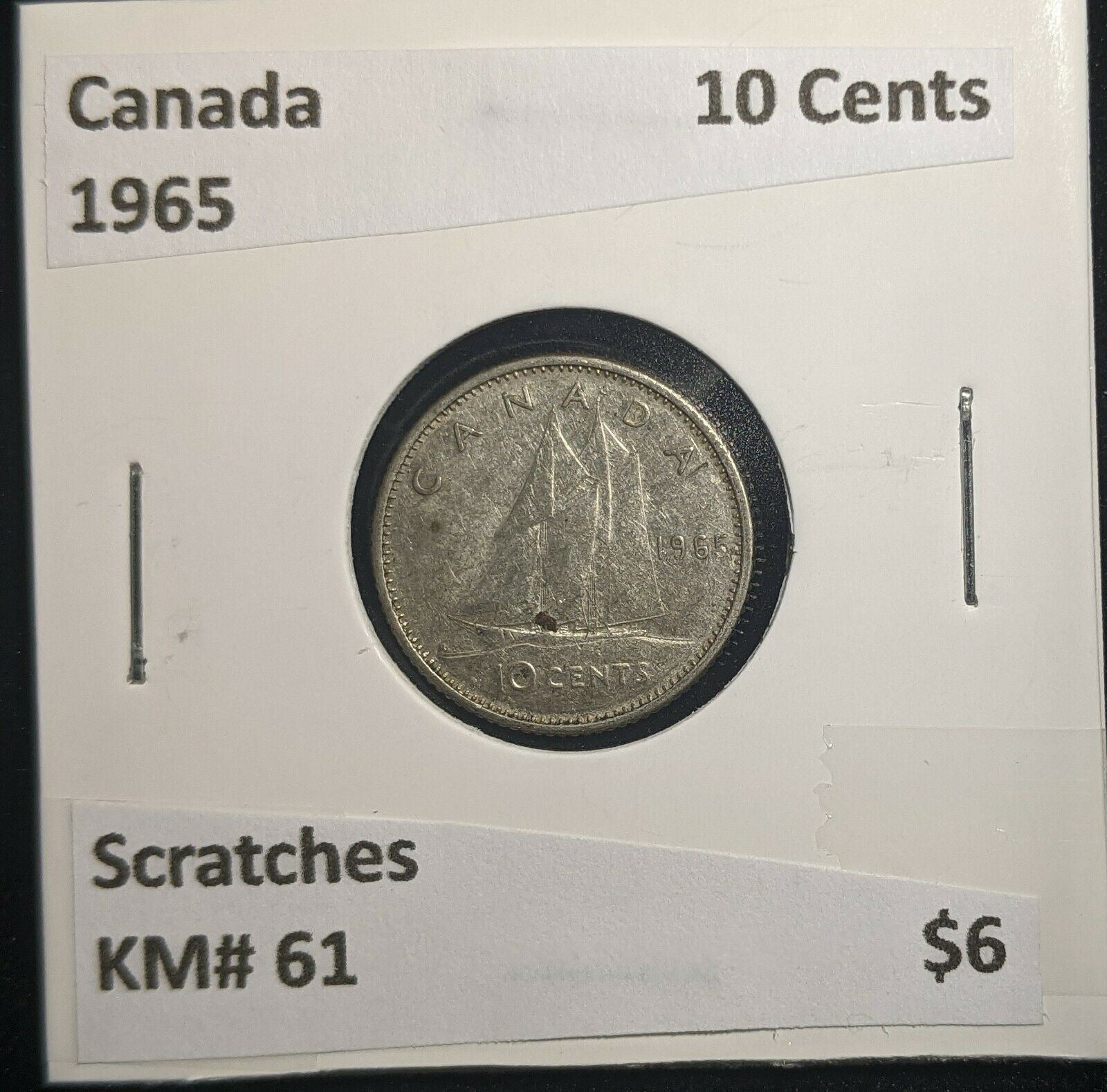 Canada 1965 10 Cents KM# 51 Scratches #001