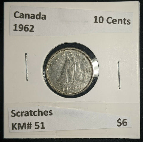 Canada 1962 10 Cents KM# 51 Scratches #163