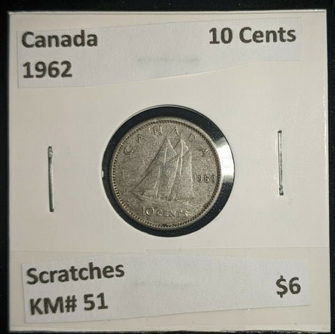 Canada 1962 10 Cents KM# 51 Scratches #132