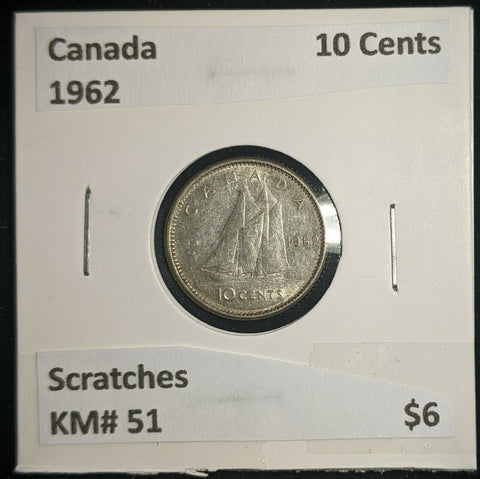 Canada 1962 10 Cents KM# 51 Scratches #165