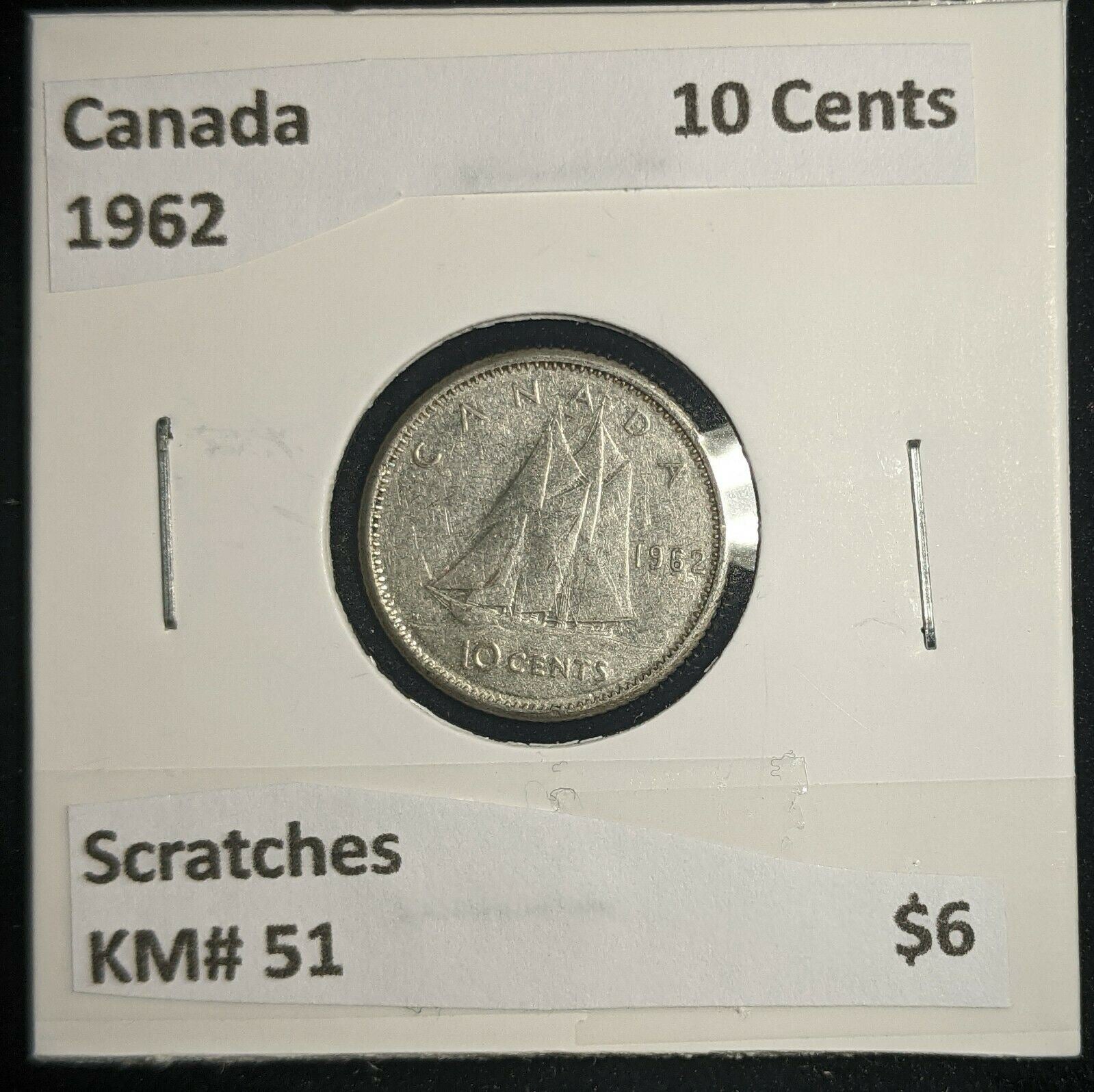 Canada 1962 10 Cents KM# 51 Scratches #183