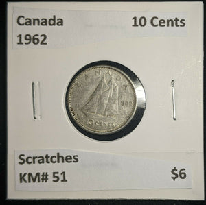 Canada 1962 10 Cents KM# 51 Scratches #131