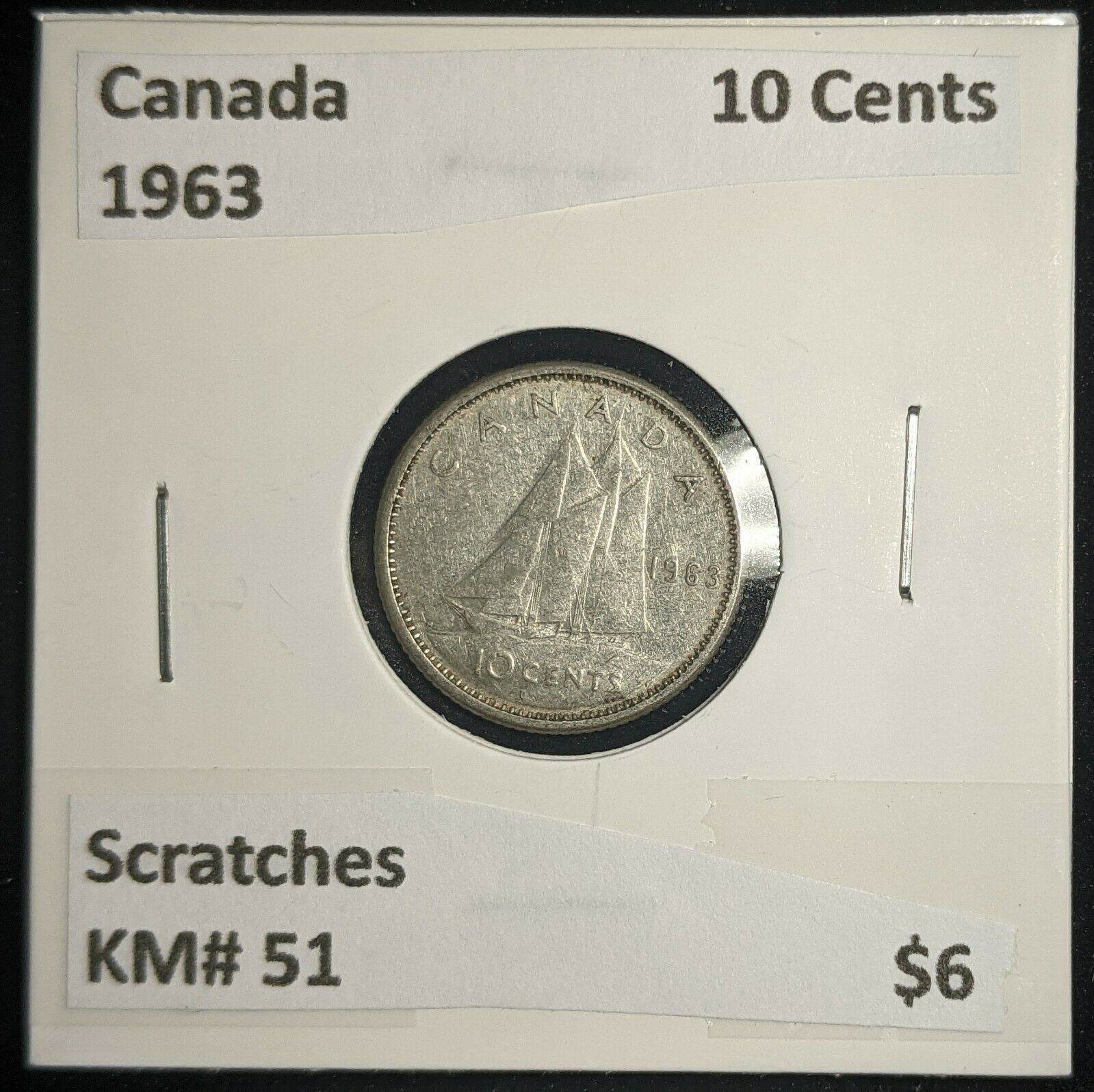 Canada 1963 10 Cents KM# 51 Scratches #018
