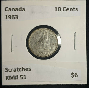 Canada 1963 10 Cents KM# 51 Scratches #010