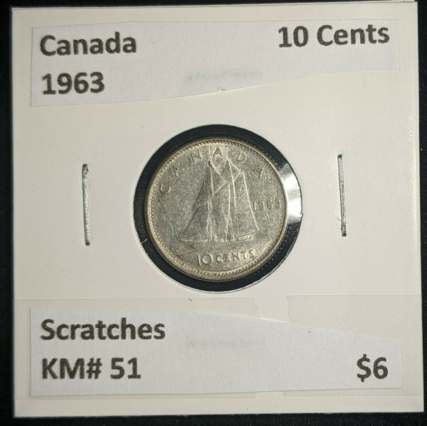 Canada 1963 10 Cents KM# 51 Scratches #063