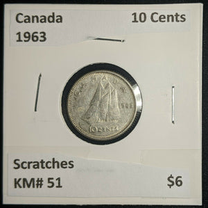 Canada 1963 10 Cents KM# 51 Scratches #014