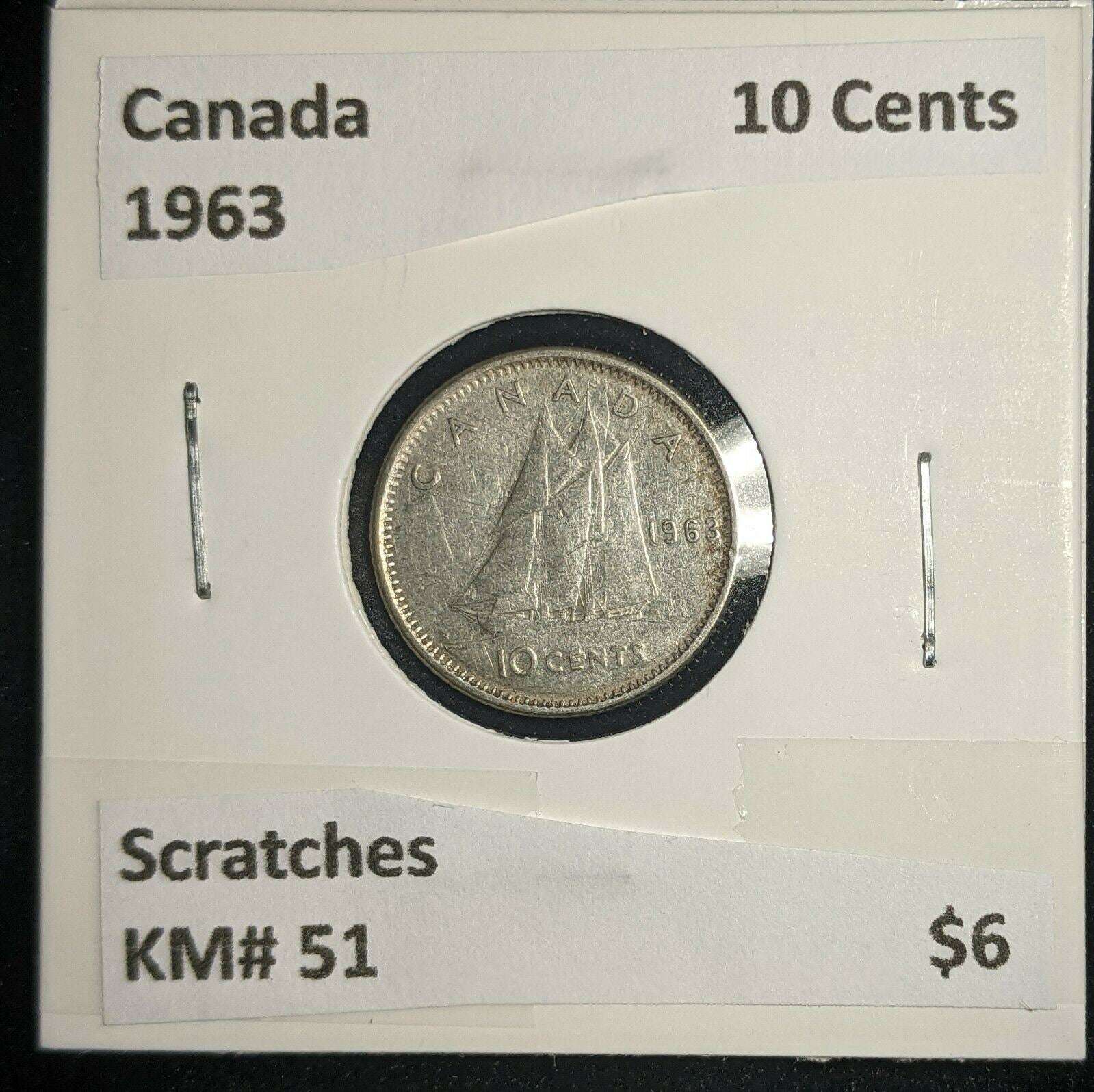 Canada 1963 10 Cents KM# 51 Scratches #008