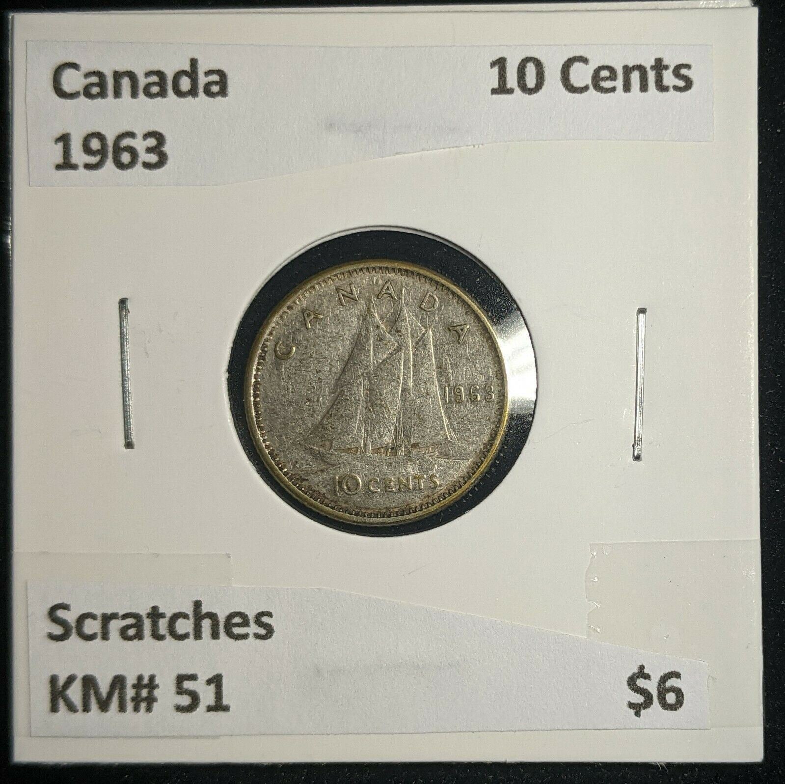 Canada 1963 10 Cents KM# 51 Scratches #094