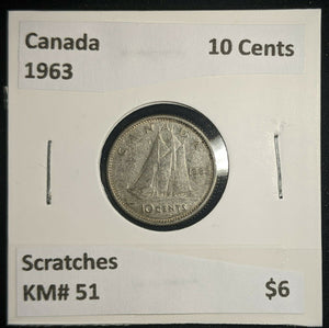 Canada 1963 10 Cents KM# 51 Scratches #012