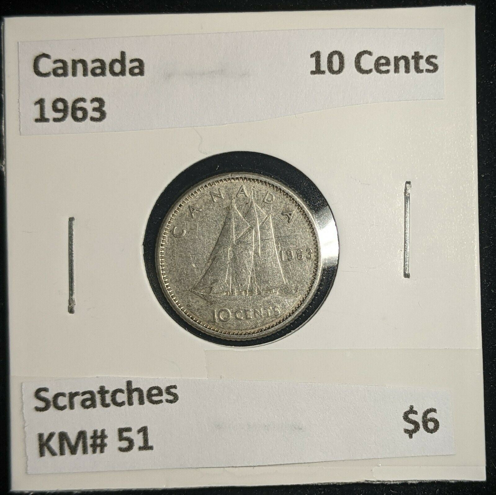 Canada 1963 10 Cents KM# 51 Scratches #035