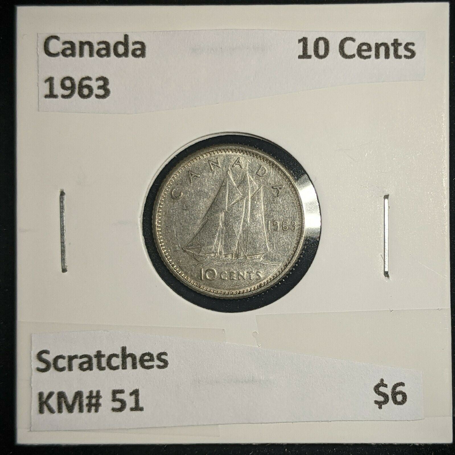 Canada 1963 10 Cents KM# 51 Scratches #037