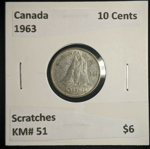 Canada 1963 10 Cents KM# 51 Scratches #037