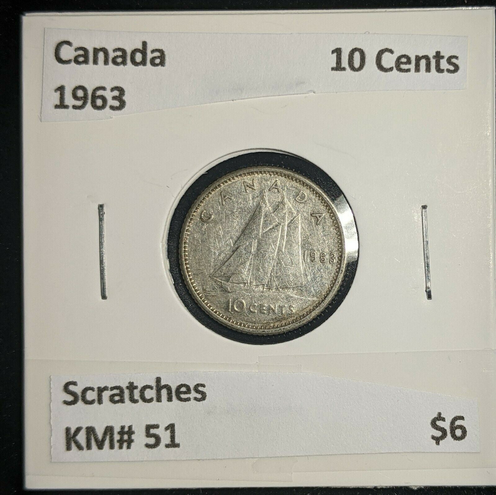 Canada 1963 10 Cents KM# 51 Scratches #044
