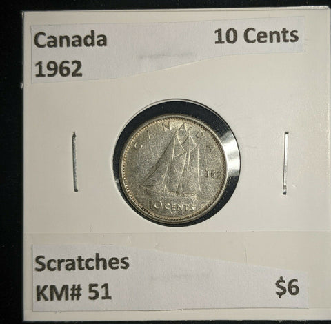 Canada 1962 10 Cents KM# 51 Scratches #520