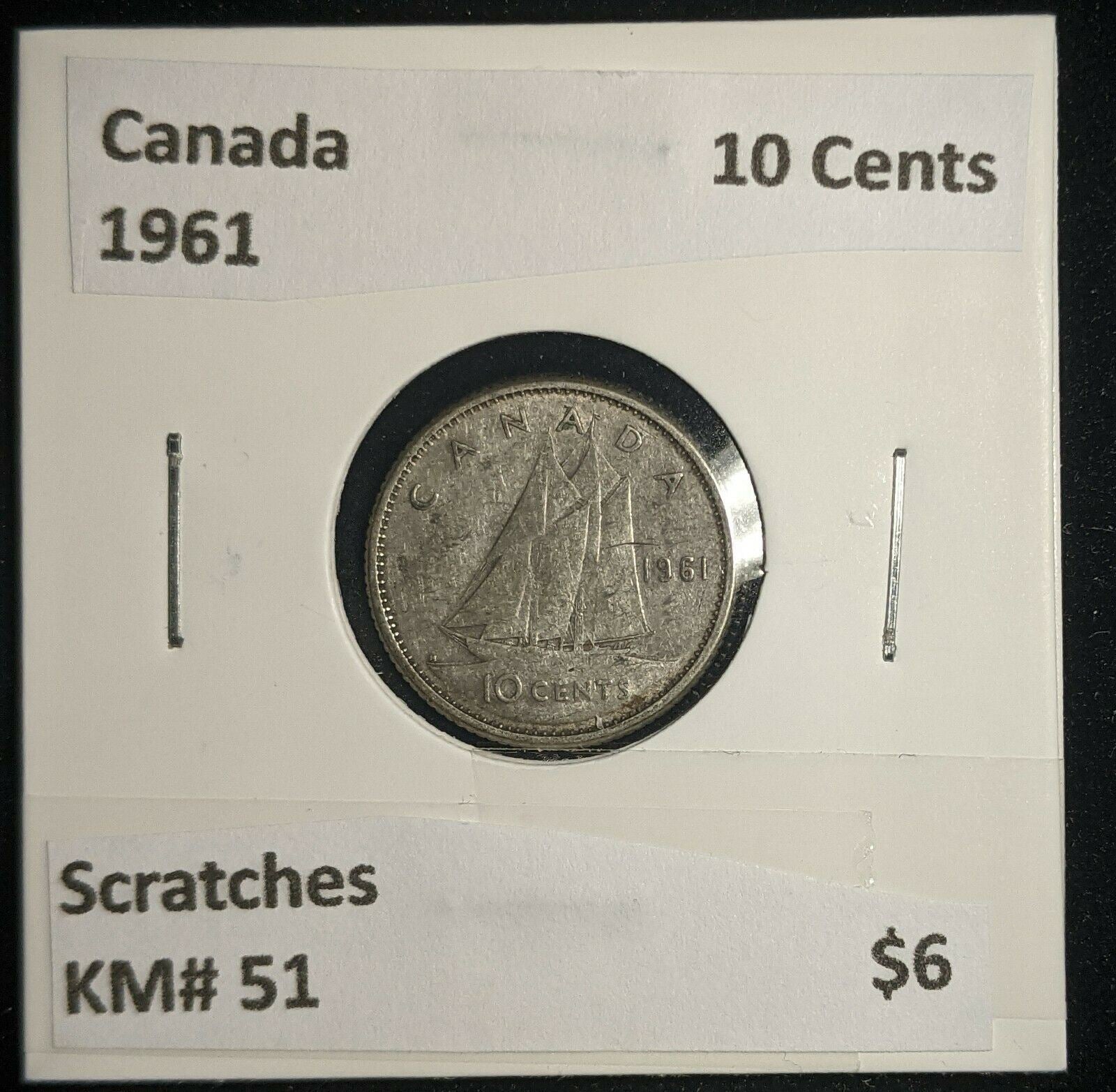 Canada 1961 10 Cents KM# 51 Scratches #503