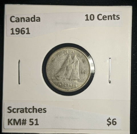 Canada 1961 10 Cents KM# 51 Scratches #217