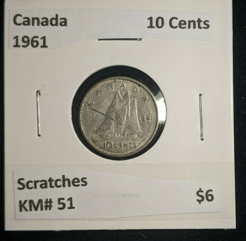 Canada 1961 10 Cents KM# 51 Scratches #992