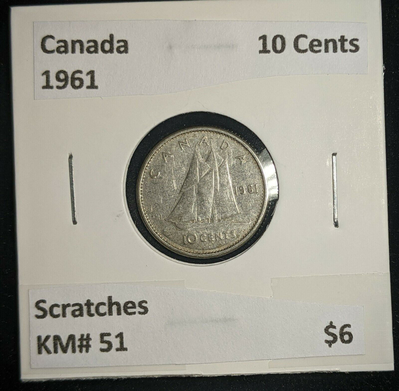 Canada 1961 10 Cents KM# 51 Scratches #185