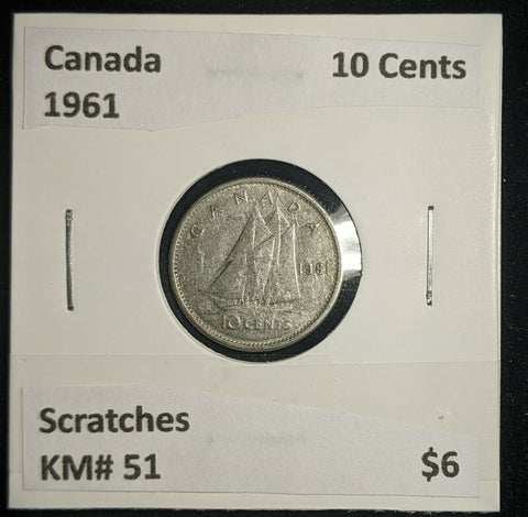 Canada 1961 10 Cents KM# 51 Scratches #181