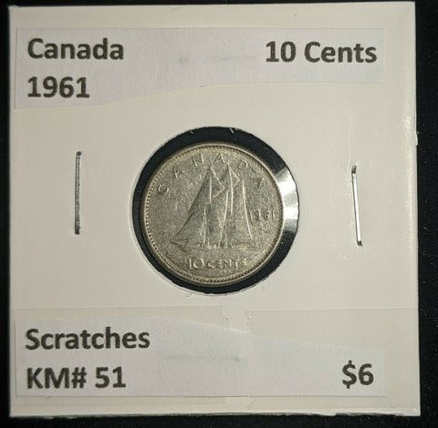 Canada 1961 10 Cents KM# 51 Scratches #207