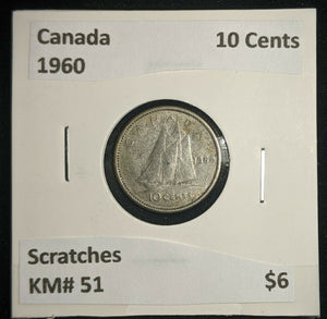 Canada 1960 10 Cents KM# 51 Scratches #1343