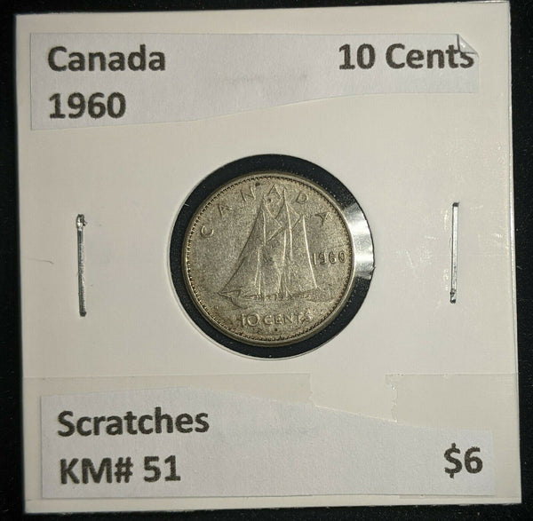 Canada 1960 10 Cents KM# 51 Scratches #517
