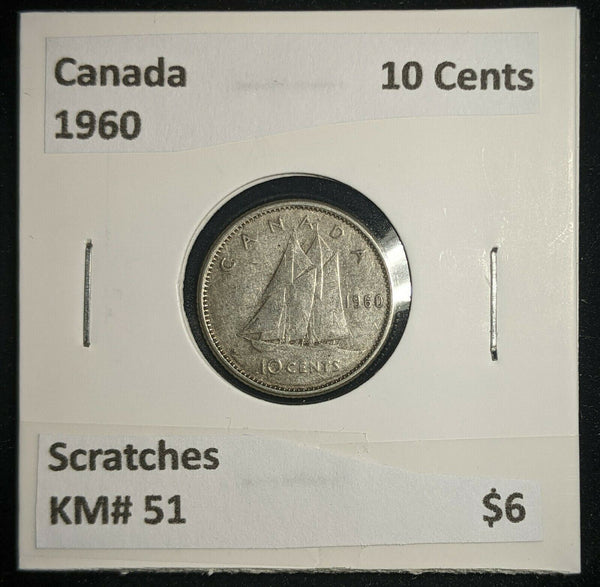 Canada 1960 10 Cents KM# 51 Scratches #118