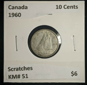 Canada 1960 10 Cents KM# 51 Scratches #124