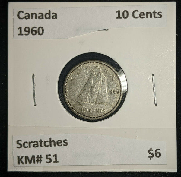 Canada 1960 10 Cents KM# 51 Scratches #124