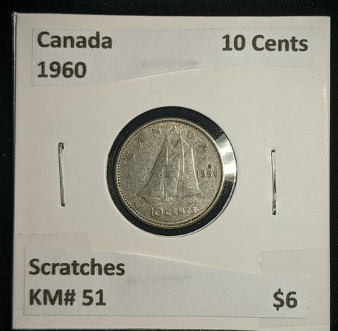 Canada 1960 10 Cents KM# 51 Scratches #195
